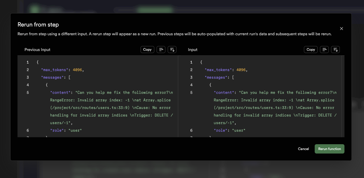 Inngest Dev Server agent run